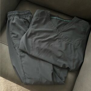 Set of gray scrubs- M top, MP pants